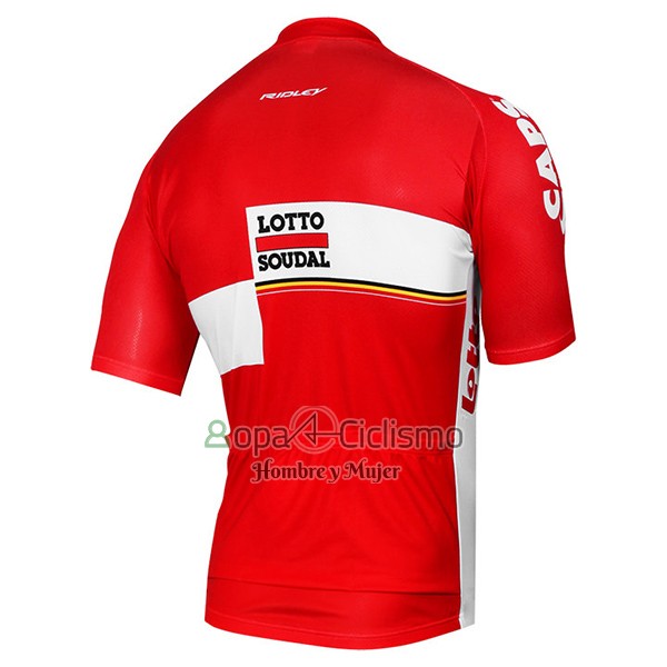 Lotto Soudal Ropa Ciclismo Culotte Corto 2017 Mangas Cortas Rojo